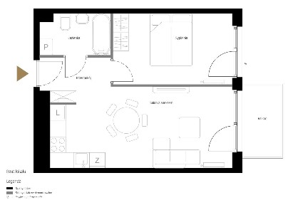 ** M2 - 42mkw/ balkon/ miejsce w hali/ do wykończenia **