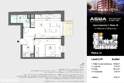 2 pokoje 36 m2 Centrum Żyrardowa - cesja umowy deweloperskiej