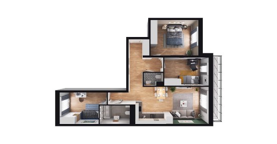 4-pokojowe mieszkanie 70m2 + balkon