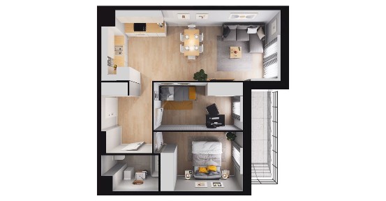 3-pokojowe mieszkanie 56m2 + loggia Bezpośrednio