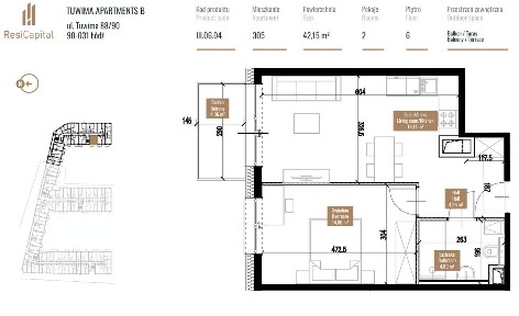 2-pokojowe mieszkanie Tuwima Apartments