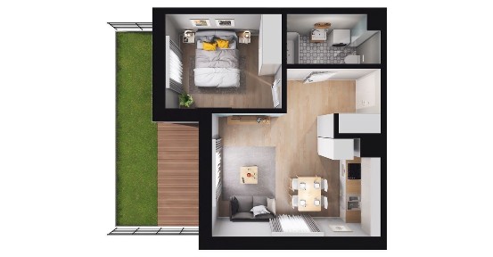 2-pokojowe mieszkanie 36m2 + balkon Bezpośrednio