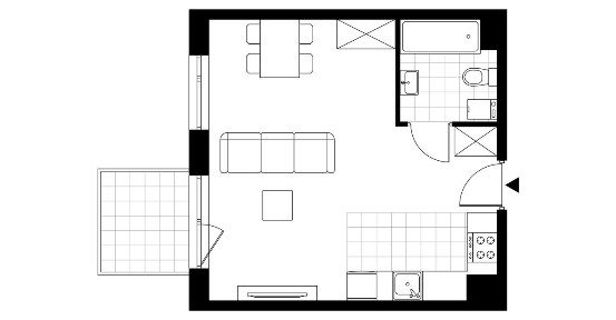 1-pokojowe mieszkanie 31m2 + balkon Bezpośrednio