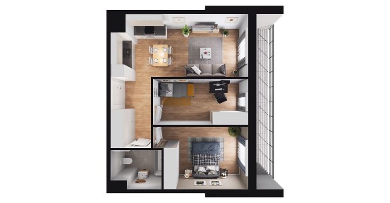 3-pokojowe mieszkanie 54m2 + balkon Bez Prowizji