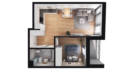 2-pokojowe mieszkanie 41m2 + loggia Bez Prowizji