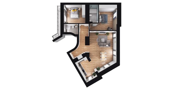 3-pokojowe mieszkanie 104m2 + balkon Bezpośrednio