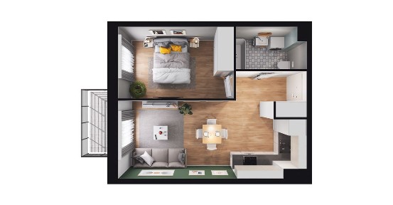 2-pokojowe mieszkanie 36m2 + balkon Bezpośrednio