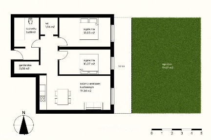 Rodzinny apartament z dużym ogródkiem!