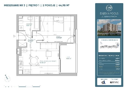 Dąbska Pools | mieszkanie 2-pok. | 3