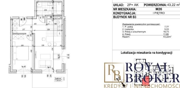 Mieszkanie os. Projektant ul. Dynowska 43,22 m2