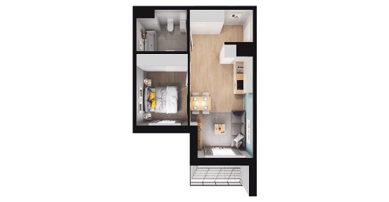 2-pokojowe mieszkanie 36m2 + balkon Bezpośrednio