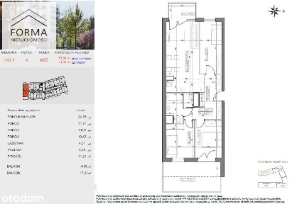 Hot oferta! Industria 73 m2, 4 pokoje,2 balkony