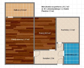 Mieszkanie M-3 | 41,7 m2 | Parter | Lutosławskiego