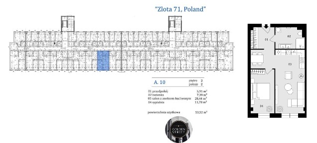 Złota 71 | mieszkanie 2-pok. | A.2.10