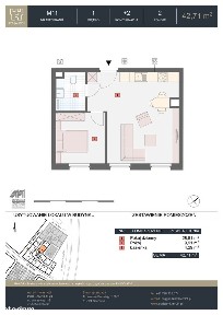 2-pokojowe mieszkanie 42m2 Bezpośrednio