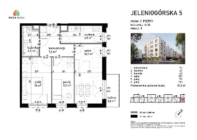 Jeleniogórska 5 | mieszkanie 3-pok. | A-16