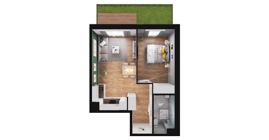 2-pokojowe mieszkanie 42m2 + ogródek Bez Prowizji