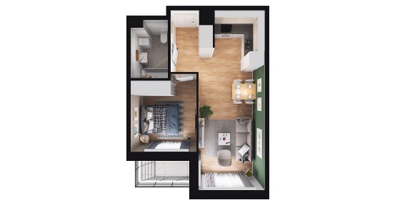 2-pokojowe mieszkanie 39m2 + balkon