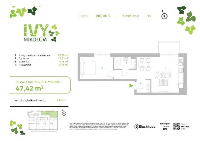 IVY by Blockhaus. | mieszkanie 2-pok. | A15