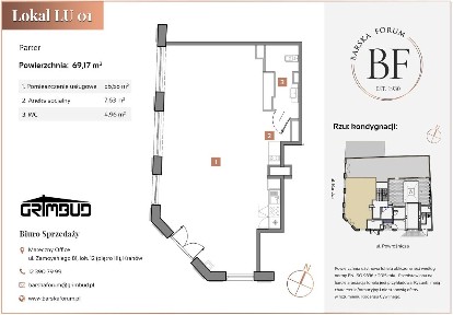 Lokal usługowy o pow. 69,17 m2 przy Rynku Dębnickim