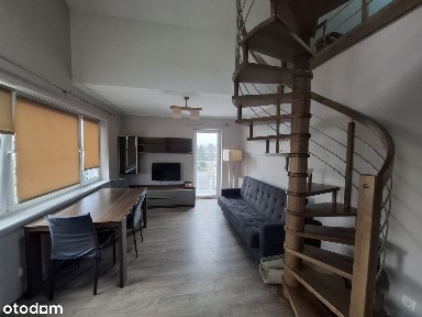 Mieszkanie dwupokojowe z antersolą z balkonem, piwnicą i garażem