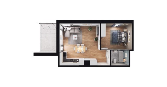 2-pokojowe mieszkanie 43m2 + taras Bez Pośredników