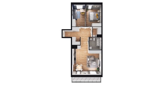 3-pokojowe mieszkanie 68m2 + balkon