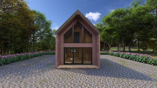 Dom Szkieletowy Całoroczny Typu Stodoła Nowoczesny Antresola D67