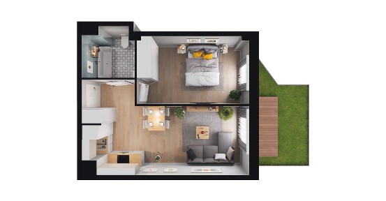 2-pokojowe mieszkanie 39m2 + ogródek Bez Prowizji