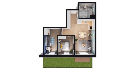 3-pokojowe mieszkanie 59m2 + ogródek Bezpośrednio