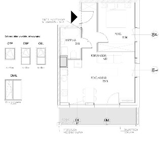 2-pokojowe mieszkanie 43m2 + loggia