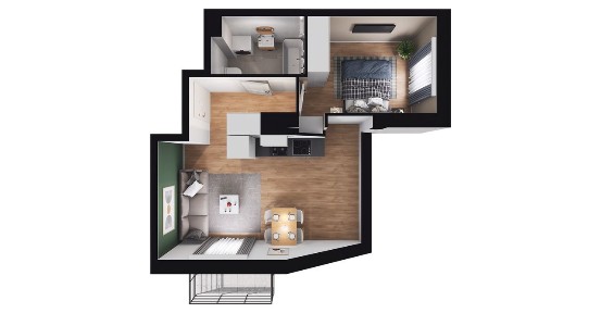 2-pokojowe mieszkanie 33m2 + balkon Bezpośrednio