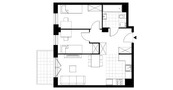 3-pokojowe mieszkanie 49m2 + balkon Bezpośrednio