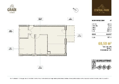 3-pokojowe mieszkanie 60m2 + loggia