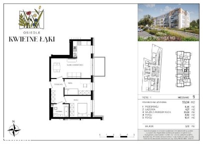 3-pokojowe mieszkanie 53m2 Bezpośrednio