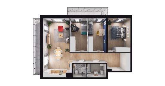 4-pok. mieszkanie 76m²+2 balkony|gotowe do odbioru