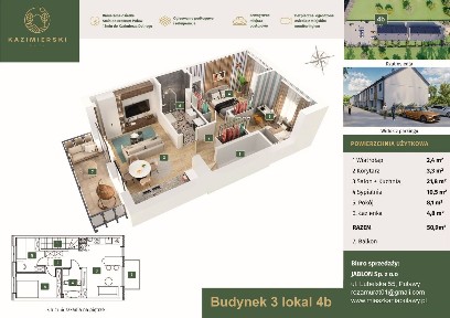 Nowe 3 pokoje 50,90 m2 plus poddasze, dodatkowe metry