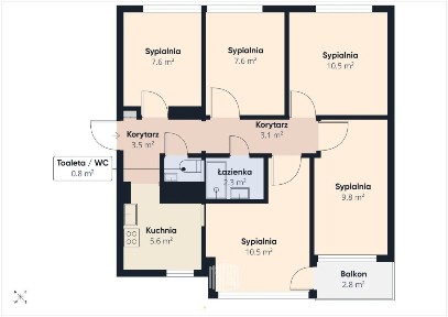 Mieszkanie, 64,95 m², Wrocław