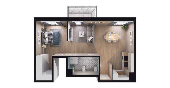 1-pokojowe mieszkanie 50m2 + balkon