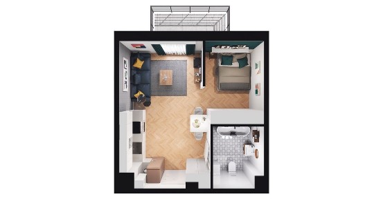 1-pokojowe mieszkanie 32m2 + balkon
