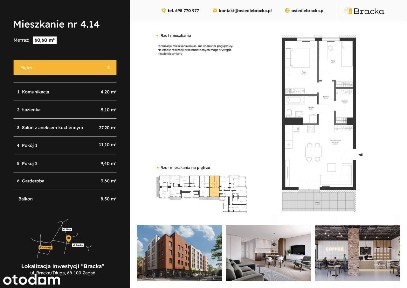 Osiedle Bracka | mieszkanie 3-pok. z balkonem | 4.10