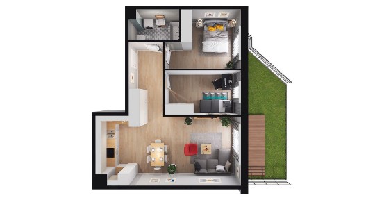 3-pokojowe mieszkanie 61m2 + ogródek Bez Prowizji