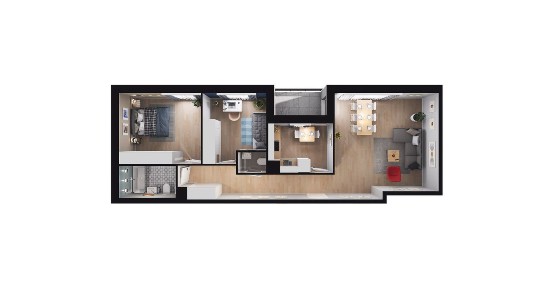 3-pokojowe mieszkanie 72m2 + loggia