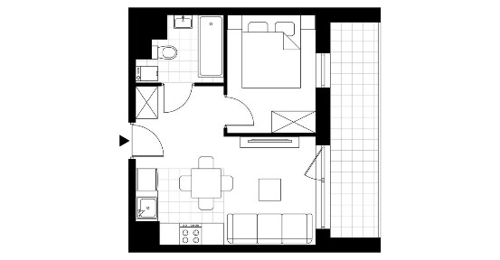 2-pokojowe mieszkanie 29m2 + balkon
