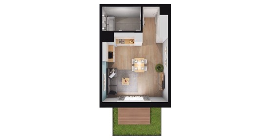 1-pokojowe mieszkanie 31m2 + ogródek