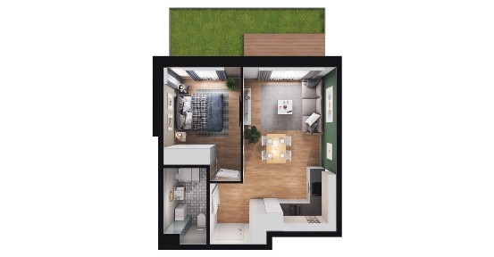 2-pokojowe mieszkanie 36m2 + ogródek Bez Prowizji