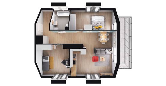 3-pokojowe mieszkanie 53m2 + balkon