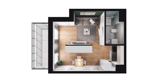 1-pokojowy apartament inwestycyjny 26m2 + taras