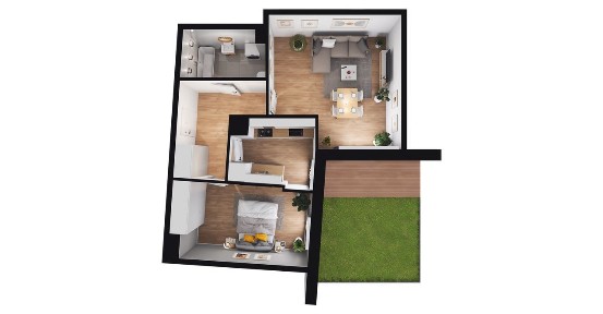 2-pokojowe mieszkanie 50m2 + ogródek Bez Prowizji