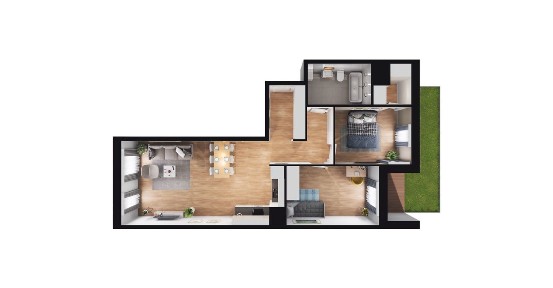 3-pokojowe mieszkanie 67m2 + ogródek Bez Prowizji